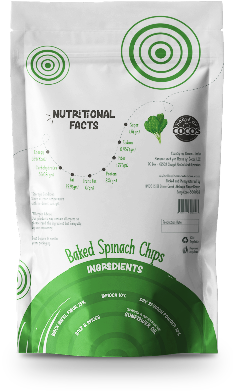 Baked Spinach Chips HOC